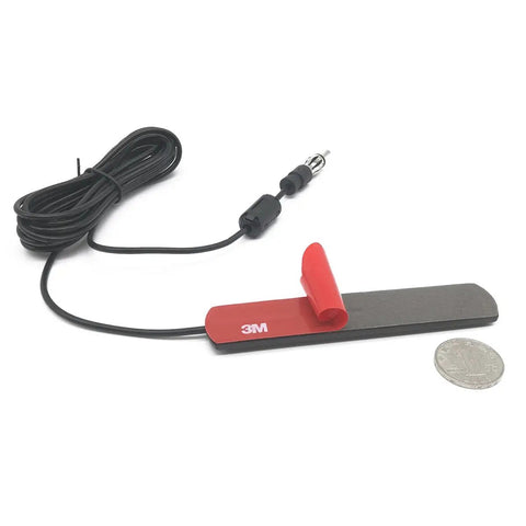 AM FM Hidden Windshield Antenna For Cars And Trucks, Ultra Slim Mini Car Radio Antenna With 10 Ft Cable, Adhesive Mounting