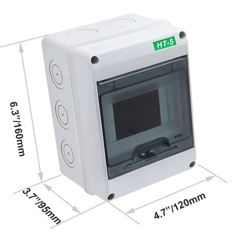 5 Way Indoor Distribution Protection Box With Clear PC Cover IP65 Waterproof ABS Plastic Enclosure dimensions