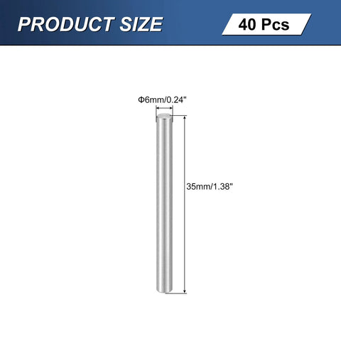 Beefy 40 Pcs M3 X 35mm Stainless Steel Dowel Pins Set 3mm Diameter 1.38 Inch Length 304 Grade Parallel Shelf Pins