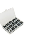 For M3 Nylon Hex Spacer Standoff Kit 320 Pieces Includes M3 Male And Female Screws Nuts Washers And Threaded Pillars For PCB Motherboard Electronics Assembly Lightweight Durable Black Nylon Build Insulated And Resistant. Open organizer box with black M3 nylon standoffs, screws, nuts, and washers for PCB assembly