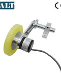 300mm Roller Rubber Wheel Length Position Meter With Pulse Rotary Encoder 600PPR Push Pull Output And Steel Mounting Bracket