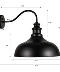 Dusk To Dawn Outdoor Barn Light 20 Inch Dome Exterior Fixture With No Fuss Auto Sensor For Porch Entryway Garage in black