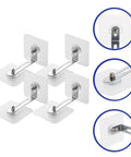 4 Piece Anti Tip Furniture Anchor Kit Punch Free Dresser Anchors With Stainless Steel And Acrylic, Easy To Install Wall Proofing For Safety, No Drill, Ideal For Dresser, Bookcase, TV Stand And Cabinets. stainless steel and acrylic wall anchor set, 4 pack