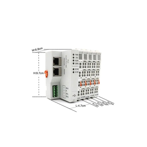 GCAN PLC 511 Programmable Logic Controller For Industrial Automation And Manipulator Motion Control, compact size with detailed ports.