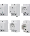 Rock Solid Din Rail Ac Power Socket With Bulletproof Flame Retardant Nylon Casing And Straight Up Built Tight Energy Supply For Rough Job Sites That Want Zero Stress Setup Anytime, showcasing multiple AC socket types.