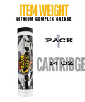 Front view of Multipurpose Lithium Complex Grease Tube NLGI 2 EP Heavy Duty High Temp Lubricant 14 oz cartridge