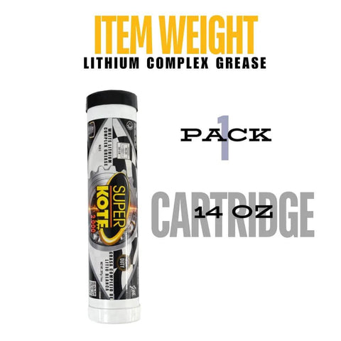 Front view of Multipurpose Lithium Complex Grease Tube NLGI 2 EP Heavy Duty High Temp Lubricant 14 oz cartridge