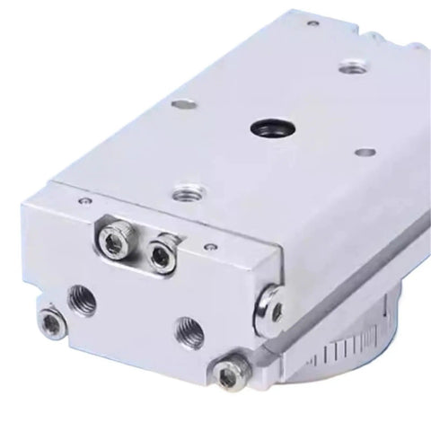 Built Tough Rotary Cylinder With Slick Pneumatic Actuator For Smooth Heavy Duty Workflows And Reliable High Torque Shaft Rotation, close-up view.