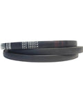 Premium Japanese Rubber Narrow V Belt for Heavy Duty Industrial Power Transmission and Conveyor Systems, view of black rubber belt.