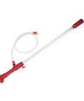 Cordless Stick Water Transfer Pump Kills Heavy Duty Draining With Zero Sweat, red handle and long aluminum body for easy use.