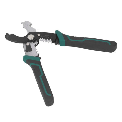 Get Your Hands On This Badass 8-Inch Wire Stripper And Crimping Tool Made From Tough High Carbon Steel That Will Not Rust Or Break Easily Perfect For Demolishing Cables Fast With Professional Grade Cutting Precision Ideal For Gritty Diy Projects And - 8-inch tool with sharp blades and soft grips, designed for wire stripping and crimping.