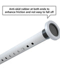 Close-up of non-slip end of Two Pack Sliding Glass Door Security Bar Adjustable White Extends 27 To 43 Inches For Extra Home Security