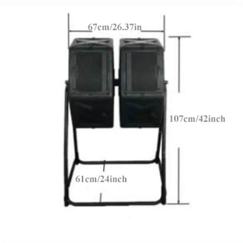 Dual Chamber Tumbling Compost Bin Rotating With 2 Doors For All Season Outdoor Gardening 140L 37 Gallon Built Tough