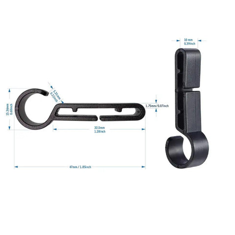 Durable Helmet Headlamp Clips Kit for Narrow Edged Helmets Hard Hats and Safety Caps Easy Install Headlight Hook with dimensions