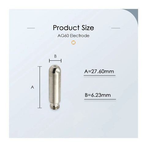 Diagram of AG60 electrode from Pro Grade Heavy Duty Plasma Cutter Torch Consumables Kit 20 Pcs Electrodes And Nozzles Copper Tips