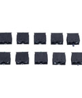 10 Pack Heavy Duty Contact Block And Momentary Push Button Switch Zb2 Be101 resting in a row, showcasing sturdy black plastic design.