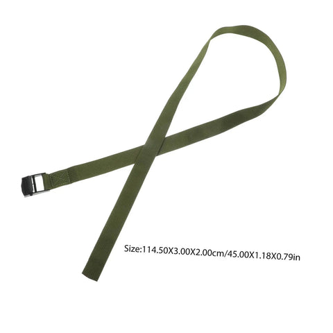 Olive green belt from 4 Pack Camping Duty Belts With Quick Release Straps For Easy Bundling And Rugged Gear Securing On Hiking Fishing Hunting Trips