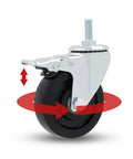 Heavy Duty Swivel Caster Wheels With Brake And Metric Threaded Stem Nylon Workbench Casters For Furniture Trolleys And Carts