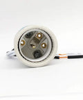 Front view of Durable Ceramic E26 And E27 Light Socket With 12 Inch Wire Lead No Fuss Standard Medium Screw Base