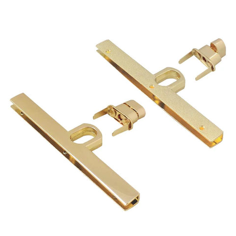Gold-tone turn-lock purse clasps hardware set for handbags (6 sets) with washers