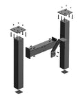 Set Of 2 18 Inch Black H Shape Bench Table Legs Includes Brackets And Square Pads Heavy Duty Carbon Steel Rust Resistant Powder