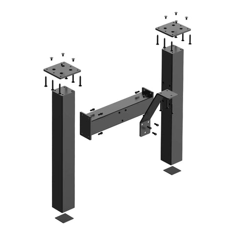 Set Of 2 18 Inch Black H Shape Bench Table Legs Includes Brackets And Square Pads Heavy Duty Carbon Steel Rust Resistant Powder
