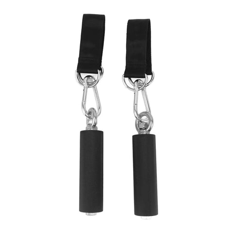 1 Pair Nylon And Stainless Steel Pull Up Handles With TPR Rubber Coated Anti Slip Grips That Boost Grip Strength For Gym Equipment
