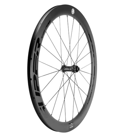 Ridiculously Light Carbon Disc Wheelset for Road Bikes Tubeless Ready Six Bolt Rotors 50CU25 12x100 Front View