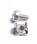 Two Sets Square Hole Cage Nuts With Mounting Screws And Washers, Nickel Plated Iron, Heavy Duty And Easy Install Kit