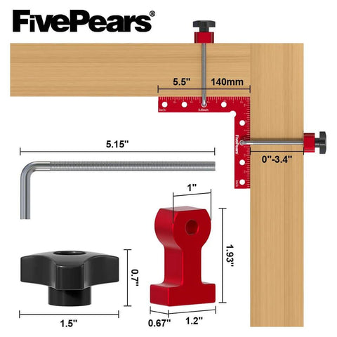 4 Pack 90 Degree Positioning Square Clamps For Woodworking Aluminum Right Angle Corner Clamp 5.5 X 5.5 Inches Precision Tool