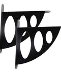 Heavy Duty Floating Shelf Brackets Built Like A Tank With Rustproof Stainless Steel Corner Wall Mount, black design.