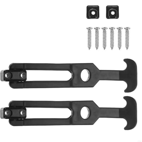 4 Pack Rubber Latches With Flexible T Handle Hasp Draw Latches, set with screws and components for secure fastening on white background.