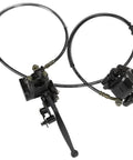 Left Hydraulic Brake Master Cylinder Caliper Assembly For 50cc To 125cc ATVs And Mini Bikes Fits Tao Tao Coolster Roketa SunL Peace Vitacci Baja Icebear NST Jetmoto Kazuma Lifan And Other Chinese Quads A Solid Replacement Part For Doodlebug Style Rides shown with lever, hose and caliper.