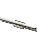 One-piece stop hinge damper shaft with a straight damping rod, chrome finish