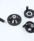 Heavy Duty Black Round Hand Wheel With Detachable Rotary Handle For Milling Machine Adjustable Ø63 To 200Mm Bakelite Grip And Smooth Operation, black metal hand wheel with detachable handle