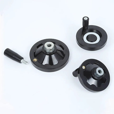 Heavy Duty Black Round Hand Wheel With Detachable Rotary Handle For Milling Machine Adjustable Ø63 To 200Mm Bakelite Grip And Smooth Operation, black metal hand wheel with detachable handle