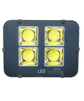 Heavy Duty Rechargeable LED Floodlight Featuring Tough As Nails IP65 Waterproof Housing And Dead Simple Mounting For Rooftop Security Projects Slick Explosion Proof Lens Built Damn Tough with four LED bulbs in a durable design.
