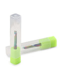 CNC router bits set: single-flute end mills for aluminum, 1/8 in shank, DLC-coated carbide, 5 pcs in neon-green caps