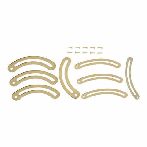 10 Pieces Lid Support Hinges For Wooden Boxes And Cabinets, Gold Iron Recurved Stay Hinges with screws for DIY projects, 69x9mm size