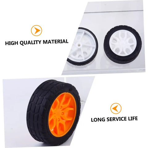 8 Pack Toy Car Wheels Set With Anti Skid Plastic Tires For RC Cars And Model Toys, Durable Wheel Rims For DIY Projects