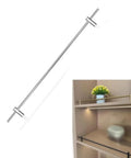 10 Pack Adjustable Aluminum Floating Shelf Brackets Heavy Duty Guardrail Support Rods For Kitchen Cabinets sleek silver shelf support rod.