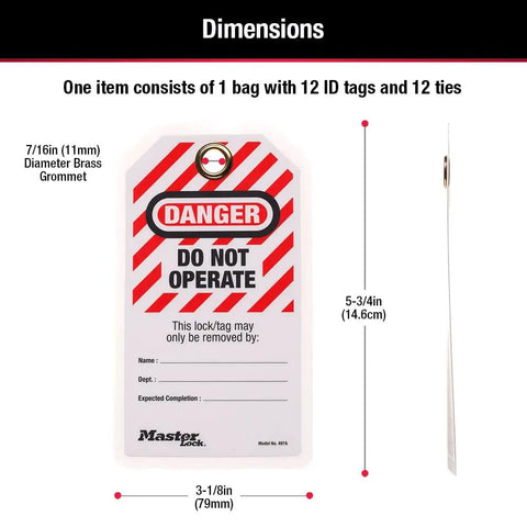 Lockout Tagout Tags Laminated Do Not Operate OSHA Compliant 12 Pack Water Resistant And Pro Grade Durable Name Dept Due Date