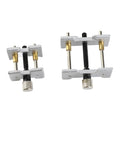 Watch Movement Holder 2 In 1 Repair Tool Durable Aluminum Alloy Pro Grade Dual Sided Fixed Base in white, two sizes shown.