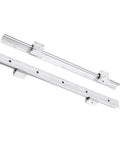 Real Deal SBR12 Linear Rail Shaft Set Built Tough With Four Matching Bushings Featuring Pre Drilled Mounting Holes For CNC Routers 3D Printers And Robotics Projects, showing two aluminum guide rails.
