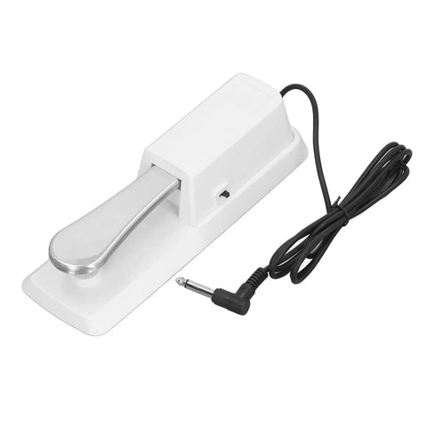Universal Sustain Pedal For Keyboard And MIDI Digital Pianos White Color Compatible With Most USB MIDI Keyboards Plug And Play Setup