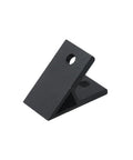 Close-up of a 45-degree black aluminum corner bracket for 4040 profiles, part of a 4 Pack 45 Degree Aluminum Corner Brackets For 4040 Profiles Black Aluminum Extrusion Accessories.