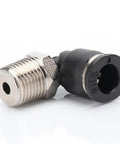 Compact L Shaped Pneumatic Elbow Fitting For Micro Systems With M3 To M6 Threads And 3 To 6 Mm Tubing 90 Degree Right Angle Connector