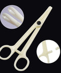 Disposable Piercing Clamp Set 10Pcs One Time Use Forceps Slotted Navel Piercing Plier For Tattoo Tools And Piercing Supplies Anti Allergy PVC Medical Grade Easy Sterile Setup, white PVC clamp