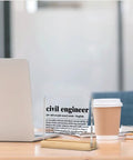 Clear Acrylic Desk Plaque Sign For Civil Engineers Cool Office Decor Gift For Engineers Engineering Gifts For Civil Engineer Definition Plaque 4x4 Inch Sign With Wood Stand Desk Decor