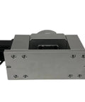 Rock Solid 4th And 5th Axis Rotary Dividing Head With 50 To 1 Harmonic Reducer Gearbox And Motor Hysteresis front view showcasing compact design.
